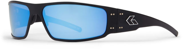 Gatorz Magnum Sunglasses Black Smoke Polar Blue Mirror w/ Silver Logo Black