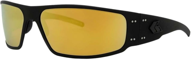 Gatorz Magnum Sunglasses Blackout Frame Rose Polarized w/Gold Mirror Lens