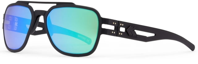 Gatorz Stark Sunglasses Matte Blackout Frame Brown Polarized w/ Green Mirror Lens