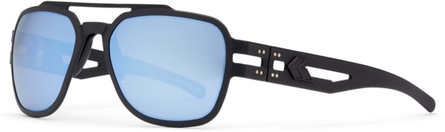 Gatorz Stark Sunglasses Matte Blackout Frame Smoked Polarized w/ Blue Mirror Lens