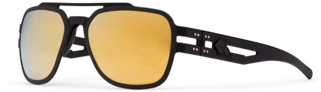 Gatorz Stark Sunglasses Matte Blackout Frame Smoked Polarized w/ Gold Mirror Lens