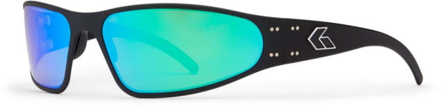 Gatorz Wraptor Sunglasses Black Frame Brown Polarized w/Green Mirror Lens Polarized