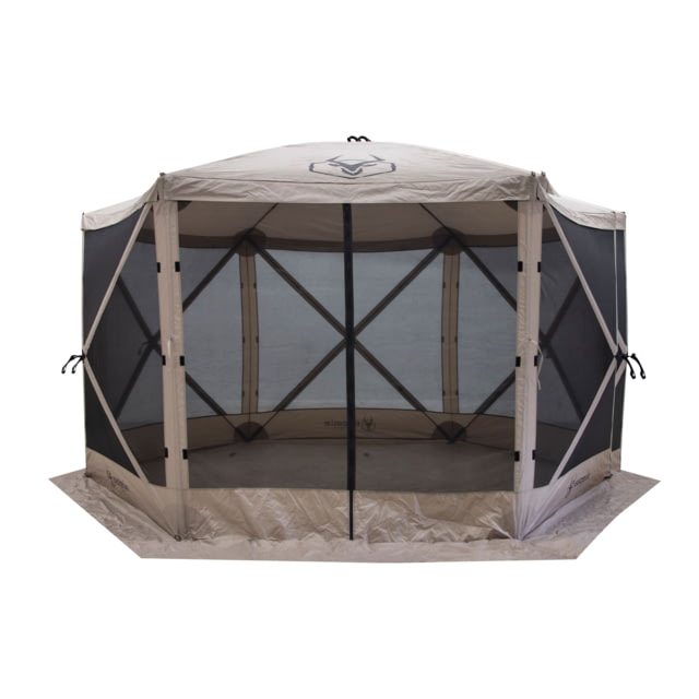 Gazelle G6 6-Sided Portable Gazebo Easy Pop-Up Hub Screen Tent Desert Sand 8-Person
