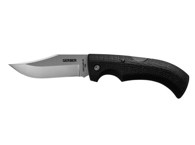 Gerber Gator Clip Point 3.76in Folding Knife 420HC Stainless Steel Blade Lock Back Ballistic Nylon Sheath Black NSN 5110-01-395-0291