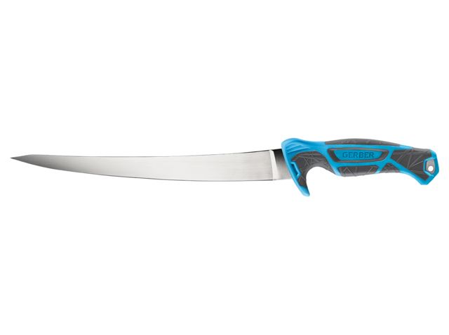 Gerber Controller Fixed Blade Fillet Knife 10in 9CR18MOV Steel Blade Salt-Resistant Cyan