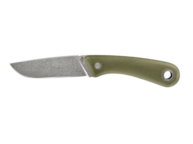 Gerber Spine Fixed Blade Knife 8.5 in Overall 3.75 in Drop Point 7Cr17MoV Blade Green Rubberized Handle Box