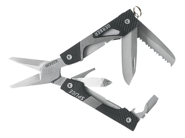 Gerber Splice MultiFunction Mini-Scissors Pocket Tool - Black - Clam Pack