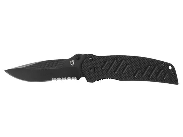 Gerber Swagger Drop Point Serrated Folding Clip Knife Clam