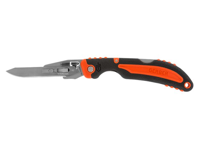 Gerber Vital Pocket Knife Black/Orange Handle6 Replacement Blades GE