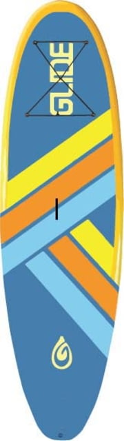 Glide Retro Inflatable Paddle Board Blue/Yellow 10ft 6 X 33in X 6in