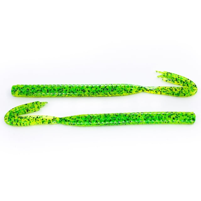 Googan Squad Blazin Worm 6in Chartreuse Pepper Green Fleck