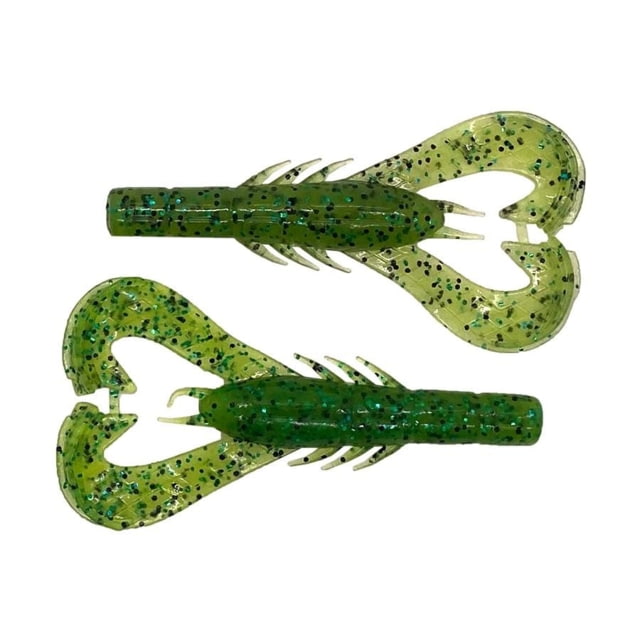 Googan Squad Googan Squad Krackin Craw Creature Bait Chartreuse Pepper w/ Green Fleck 4