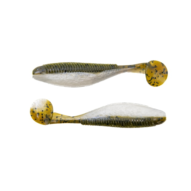 Googan Squad Saucy Slimmer Soft Bait 7 Pack 3.5in Green Pumpkin Pearl