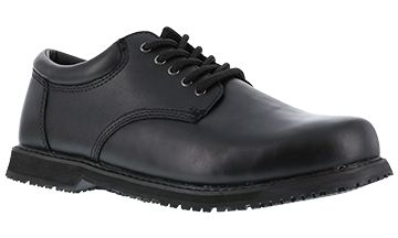Grabbers Friction Plain Toe Oxford Shoes - Women's Black 6 Wide
