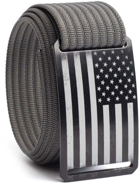 Grip6 Standard USA Black Flag Buckle w/Grey Strap 38