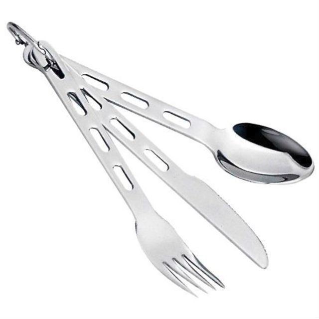 GSI Glacier Stainless Cutlery Set 3 Pc Silver Stainless Steel 2 Year MFG Warranty