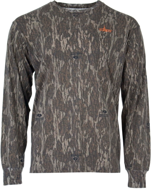 Habit Bear Cave Camo LS T-Shirt - Mens Medium Mossy Oak Bottomland