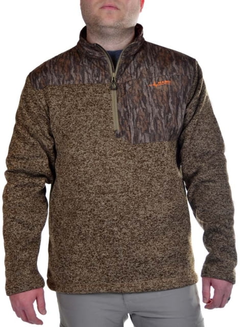 Habit Crater Valley Sweater Fleece 1/4 Zip Jacket - Men's Mossy Oak Bottomland Extra Large