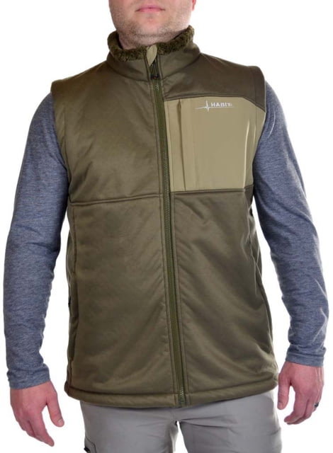 Habit Early Dawn Sherpa Shell Vest - Men's Solid green Large
