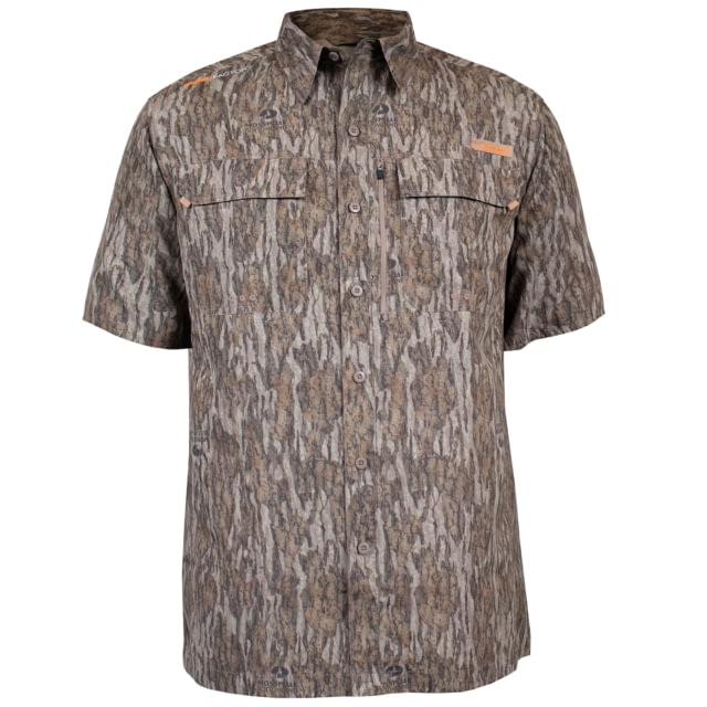 Habit Hatcher Pass Camo Guide Short Sleeve Shirt - Men's Mossy Oak New Bottomland Large