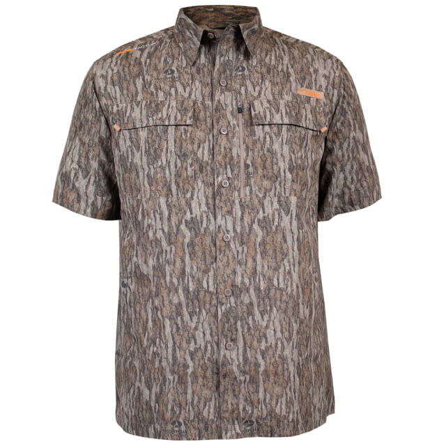 Habit Hatcher Pass Camo Guide Short Sleeve Shirt - Mens Mossy Oak New Bottomland Small