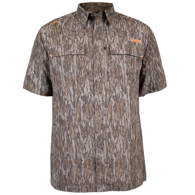 Habit Habit Hatcher Pass Camo Guide Short Sleeve Shirt - Mens Mossy Oak New Bottomland Small