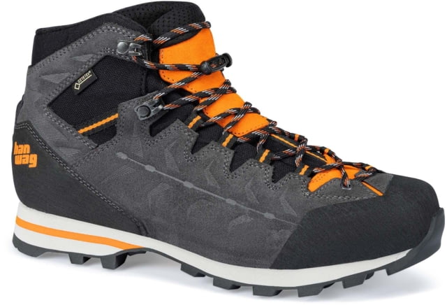 Hanwag Makra Light GTX Boots - Men's 11.5 US Asphalt/Orange