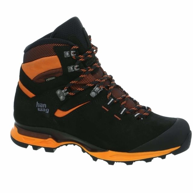 Hanwag Tatra Light GTX Backpacking Boots - Men's Black/Orange Medium 12 US