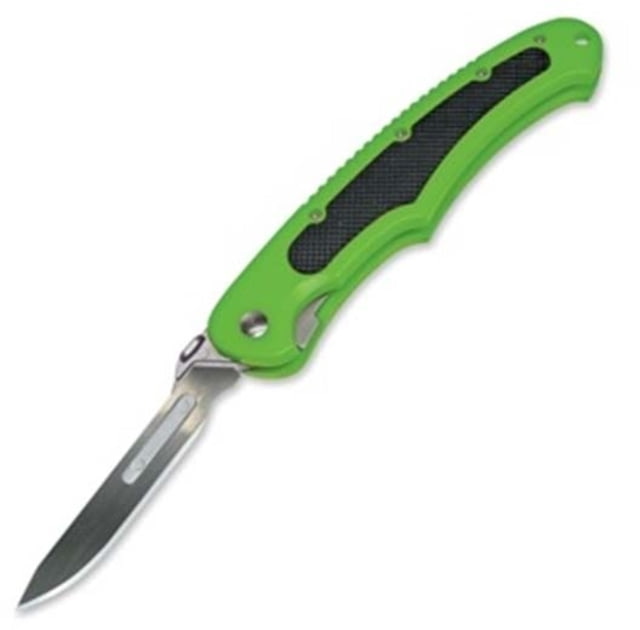 Havalon Piranta-Bolt Folding Knife 2.75in Stainless Blade Clam Pack Shock Green