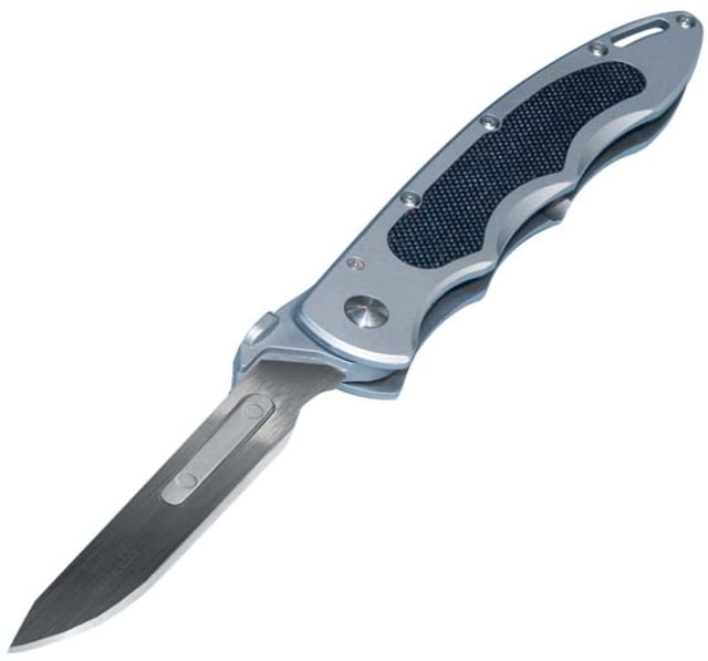 Havalon Piranta-Original Folding Knife 2.75in Stainless Skinner Blade Clam Pack Silver/Black
