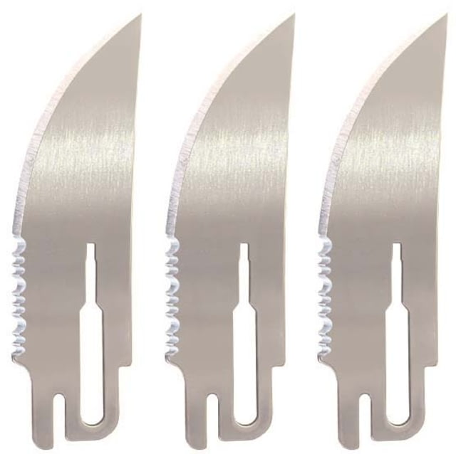 Havalon Talon Fish Partially Serrated Blade 3in Silver 3 Pack