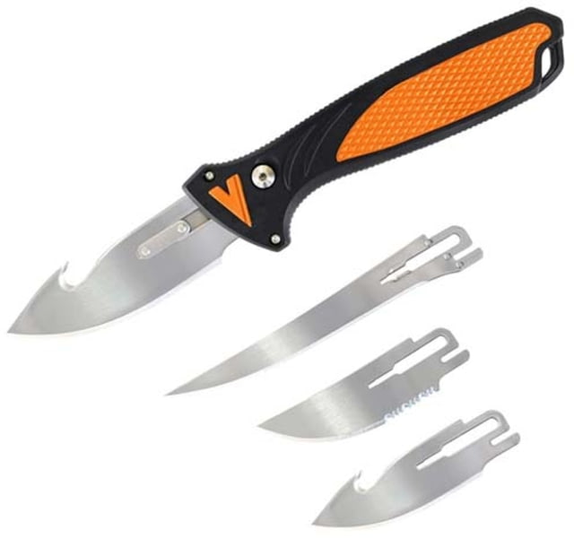 Havalon Talon Hunt Interchangeable Fixed Blade Knife Set 4 Blades Roll-Pack Clam Pack Black/Orange