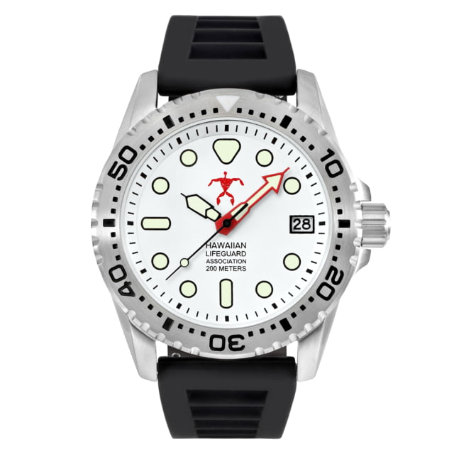 Hawaiian Lifeguard Association Dive Watches White Dial Black Strap Steel One Size HLA