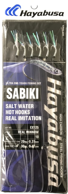 Hayabusa Real Minnow Sabiki Main 30Lb And Branch 20Lb Test Line Size 10 6 Hooks