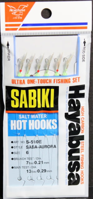 Hayabusa Saba-Aurora Sabiki Rig Size 6 12Us 6 Hooks