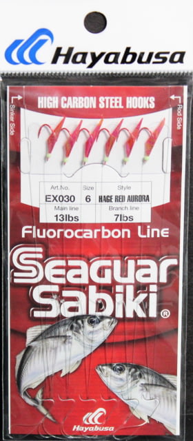 Hayabusa Sabiki Seaguar Red Hook Red Aurora Size 6 6 Hooks