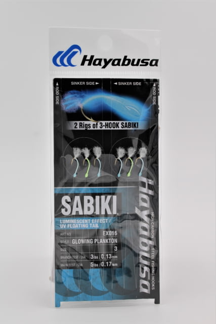 Hayabusa Uv Glowing Plankton 3-Hook Sabiki 2Rigs 1Pc Size 8