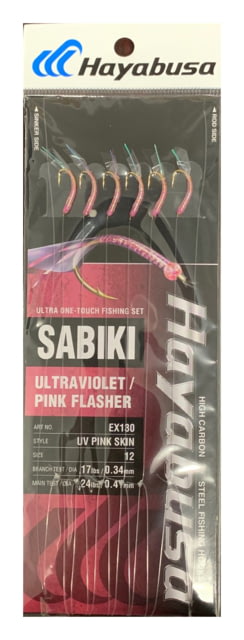 Hayabusa Uv Pink Skin Sabiki Main 24Lb And Branch 17Lb Test Line Size 12 6 Hooks