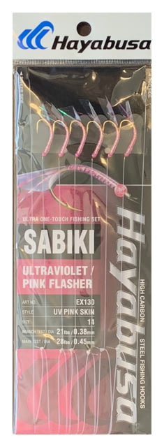 Hayabusa Uv Pink Skin Sabiki Main 28Lb And Branch 21Lb Test Line Size 14 6 Hooks