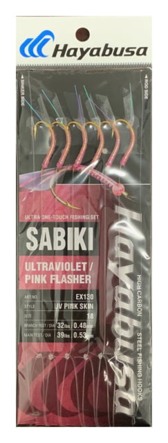 Hayabusa Uv Pink Skin Sabiki Main 39Lb And Branch 32Lb Test Line Size 18 6 Hooks