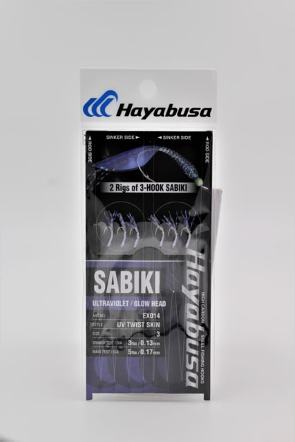 Hayabusa Uv Twist Skin 3-Hook Sabiki 2 Rigs 1Pc Size 6