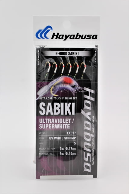 Hayabusa Uv White Shrimp 6-Hook Sabiki 1 Rig 1Pc Size 1