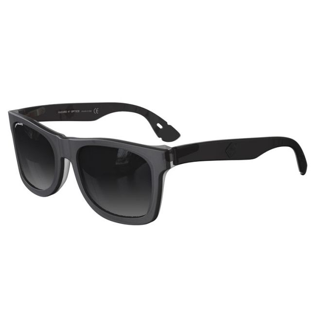 Hazard 4 Flechett Horn-Rimmed Large Sunglasses - Men's Black Frame Gray Lens