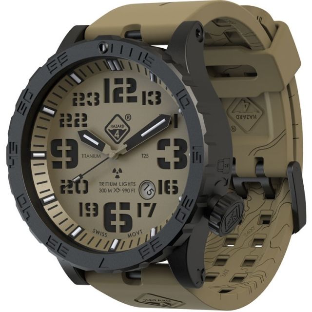 Hazard 4 Hazard 4 Heavy Water Diver Arid B Unisex Analog Watch 50mm Tritium Black