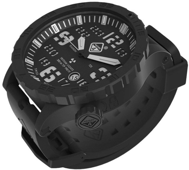 Hazard 4 Hazard 4 Heavy Water Diver Nightwatch B Unisex Analog Watch 50mm Black Nylo