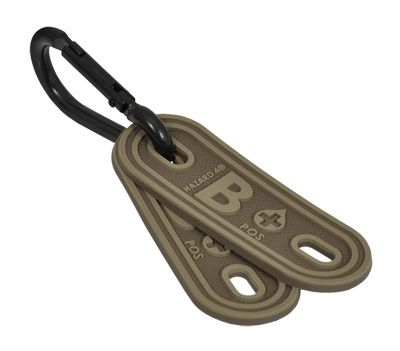 Hazard 4 Blood Type Boot Lacer Markers 2-Pack B+ Coyote One Size