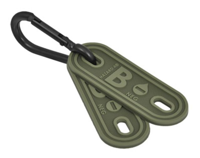 Hazard 4 Blood Type Boot Lacer Markers 2-Pack B- OD Green One Size