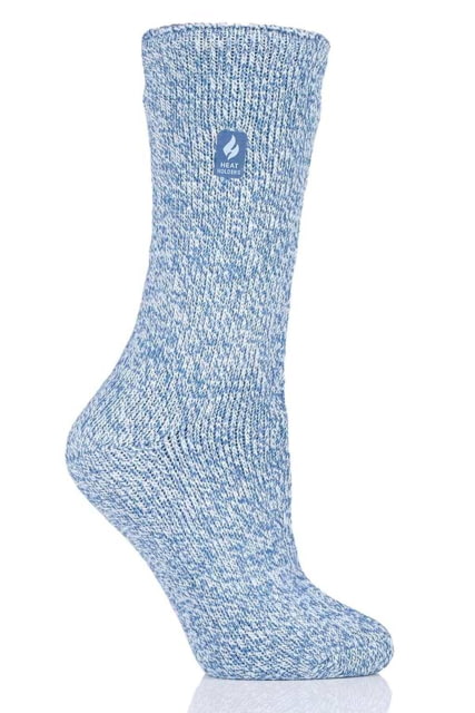Heat Holders Primrose Twist Crew Sock - Women's Denim/Cream US 5-9