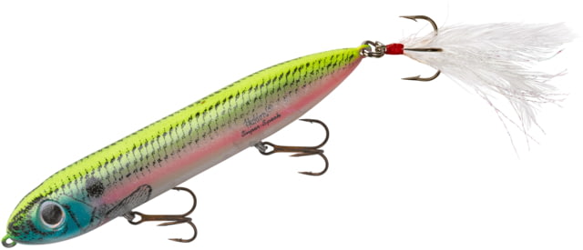 Heddon Super Spook Topwater Walking Bait 5in 7/8oz Feathered Treble Okie Shad