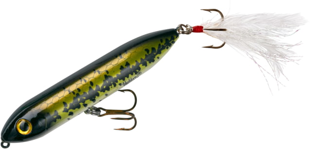 Heddon Super Spook Jr. Topwater Walking Bait 3-1/2in 1/2 oz Feathered Treble Baby Bass